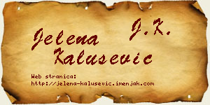 Jelena Kalušević vizit kartica